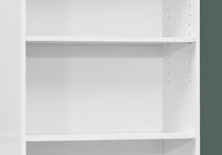 Bookshelf, Bookcase, 6 Tier, 72"H, Office, Bedroom, White Laminate, Transitional White Particle Board