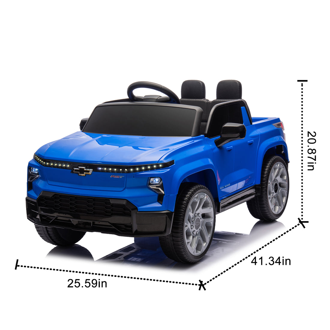 24V Kids Ride On Car W Parents Control,Licensed Chevrolet Silverado,Four Wheel Suspension,Led Lights,Bluetooth,Music,Usb,Mp3,Power Display,Speeds 2.49 3.73Mph For Kids Aged 2 5. Blue 50 99 Lbs