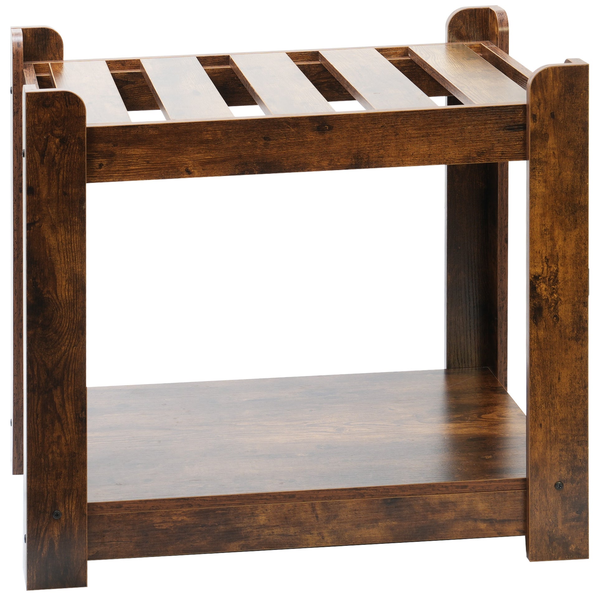 Pet Bunk Bed With Removable Step For Dogs And Cats, Multi Level Bed Window Perch Seat Platform With Cushion And Cat Scratch Pad, Indoor Use Vintage American Design Particle Board