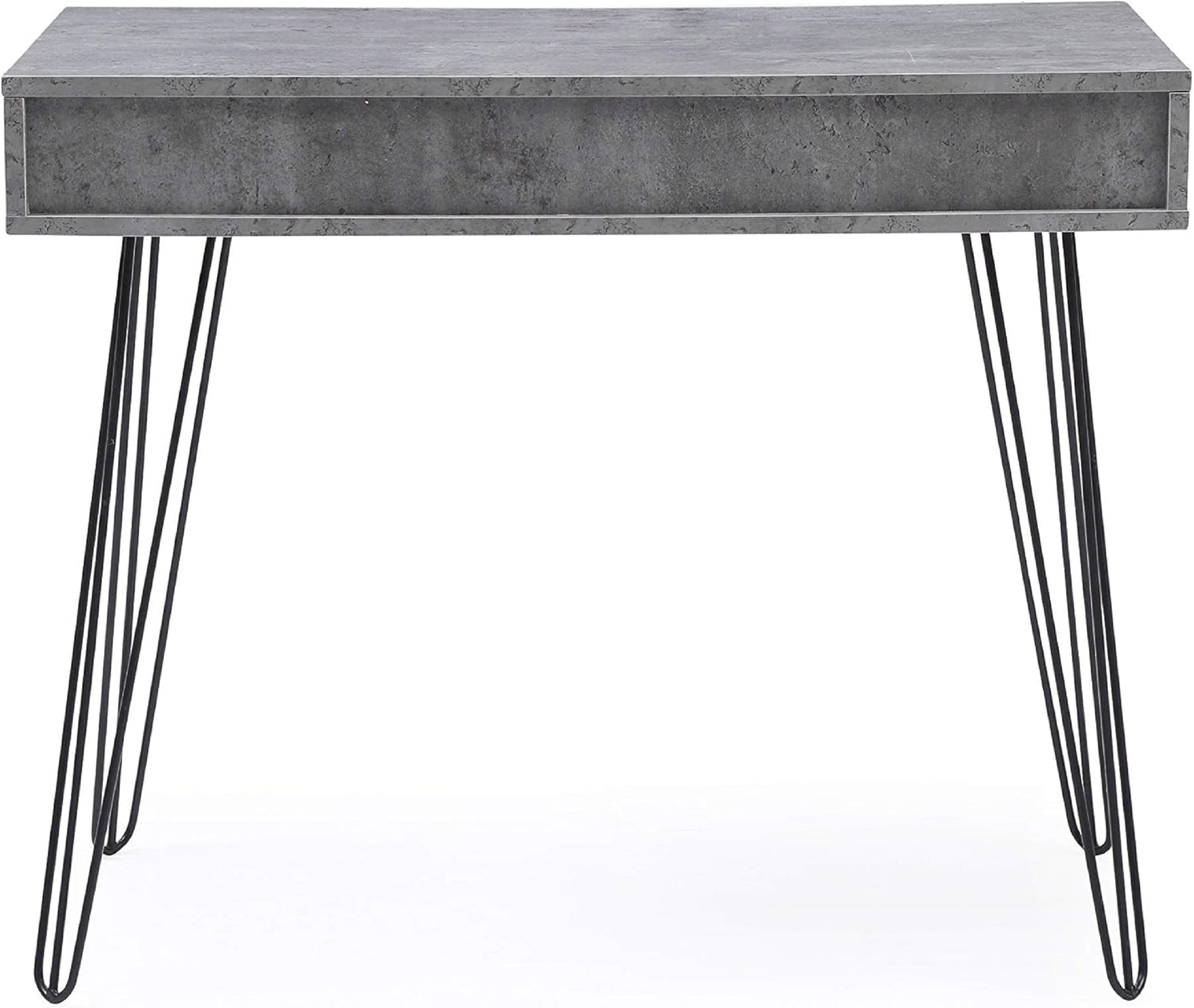 Modern Table 1Pc Laurel Small Desk With Drawers For Bedroom Study Home Office Dorm Stylish Computer Vanity Use Marbling Design Black Gray Black Gray Office Modern,Retro Rectangular Rectangular Wood