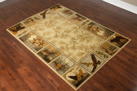 Woodland Gc Rst5502 Cream 2 Ft. 7 In. X 7 Ft. 3 In. Lodge Area Rug Cream Polypropylene