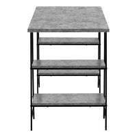 Computer Desk, Home Office, Laptop, Storage Shelves, 48"L, Work, Grey Laminate, Black Metal, Contemporary, Modern Grey Metal