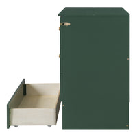 Full Size Murphy Bed With Large Drawers,Green Full Green Plywood