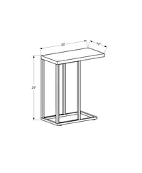 Accent Table, C Shaped, End, Side, Snack, Living Room, Bedroom, Brown Tile, Brown Metal, Transitional Brown Metal