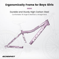 A26208 Ecarpat 26 Inch Mountain Bike, 21 Speed V Brake, Front Suspension, Carbon Steel Frame Mountain Bike For Teenagers Girls Women Bicycles Cycling Purple Durable Garden & Outdoor Polyurethane Foam Steel