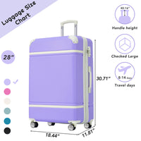 28 In Luggage 1 Piece With Tsa Lockexpandable Lightweight Suitcase Spinner Wheels, Vintage Luggage,Purple Change To Sku:N732P171623I Purple Abs