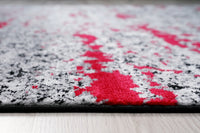 Jersey Area Rugs, Carpets For Livingroom, 5X7 Area Rugs ,3984 Black Red Rectangle 5&7 Black Red Contemporary Abstract Polypropylene