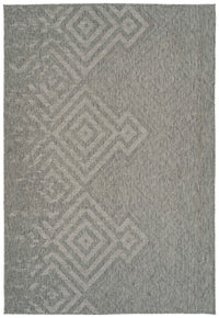 Modern, Transitional, Geometric, Southwestern, Textured High Low Cut & Loop 2' X 6' Runner Silver Polypropylene