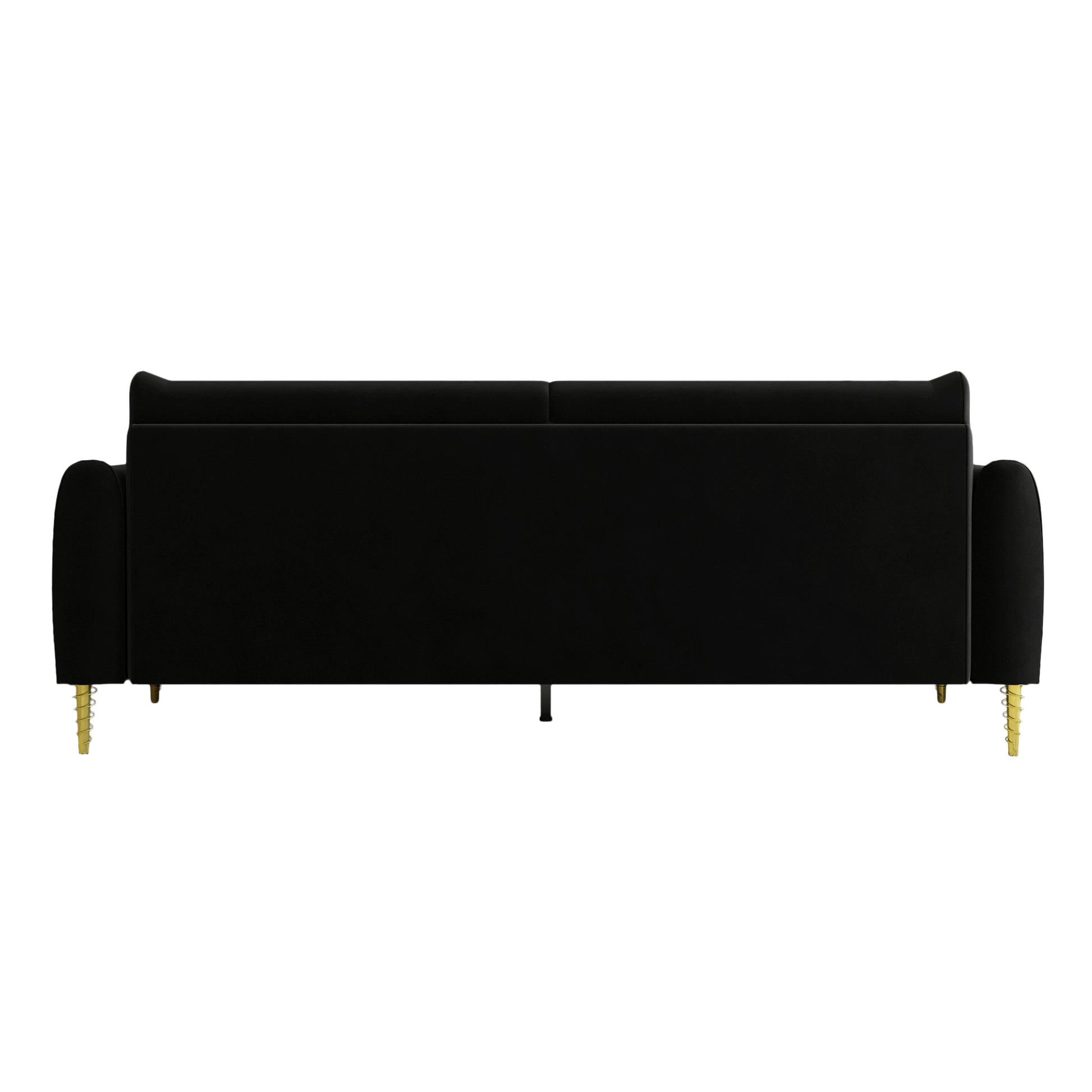 Fx P19 Bk Sofa 85.83Inch Velvet Sofa Couch Luxury Modern Upholstered Sofa With 2 Pillows Black Color Black Velvet 2 Seat