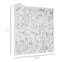 Homcom 5.5' 4 Panel Room Divider Folding Privacy Screen Panels, White White Wood