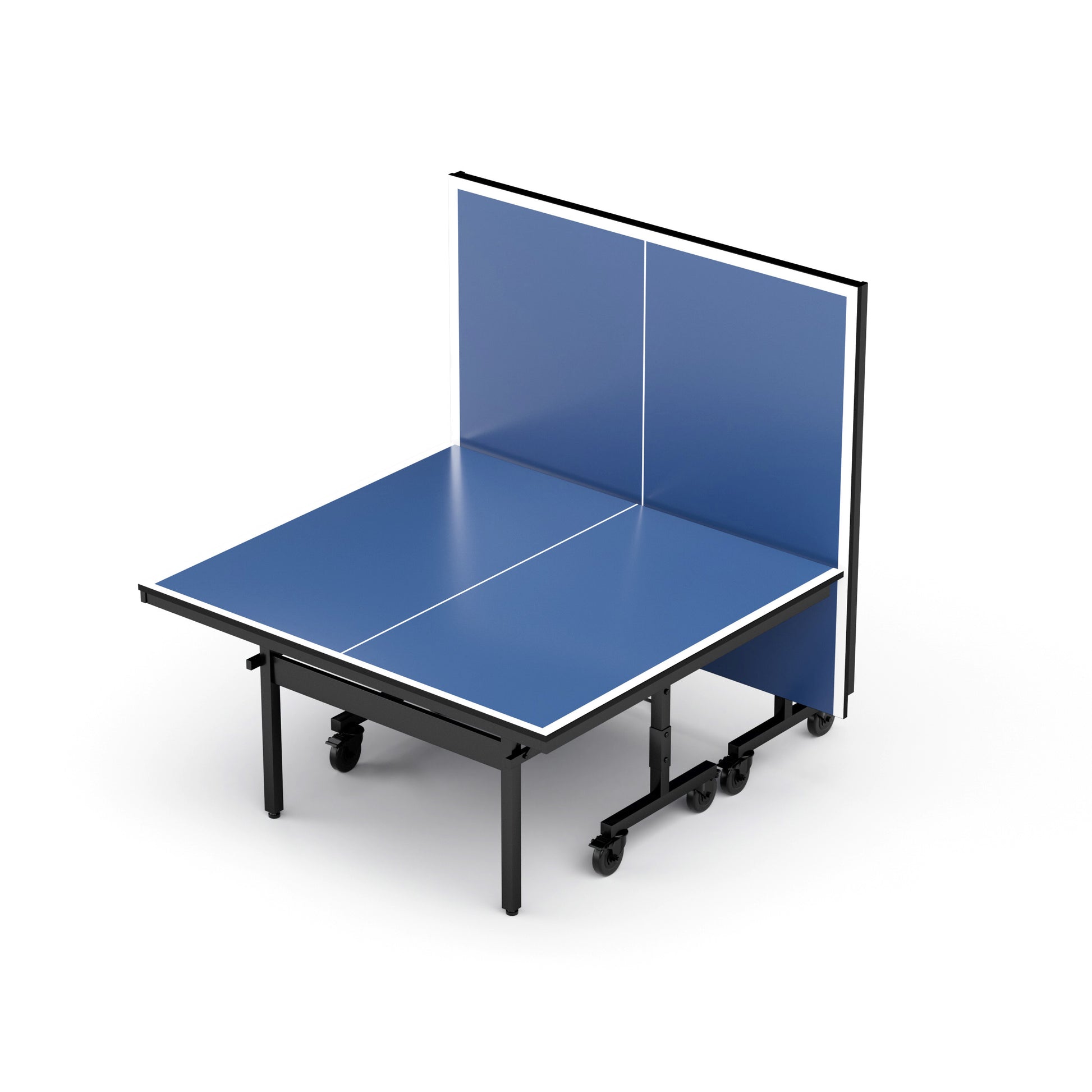 Table Tennis Table 15Mm Professional Mdf Indoor Table Tennis Table With Table Tennis Net And Bats Etc. Quick Assembly, Single Training Table, 108"L X 60"W X 30"H Black Blue Mdf Steel