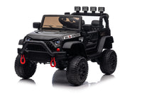 24V Power 4 Wheels W Remote Control, 3 Speeds, Bluetooth Music, Led Lights, Spring Suspension, Electric Vehicles Jeeps Toy For Boys Girls Black Abs