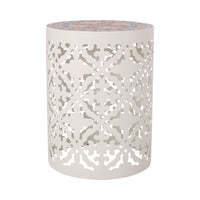 Castana Side Table White Mesh