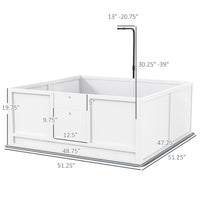 Pawhut Whelping Box For Dogs With Retractable Light Stand, Birth Dog Whelping Box For Puppies With Pig Rail, Pee Padadjustable Height Door For Small, Medium & Large Breed Dogs, 49" X 48" White Wood