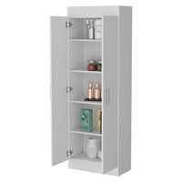 Dawson Pantry Cabinet With Sleek 5 Shelf Storage White White Kitchen Contemporary Pine Particle Board Engineered Wood