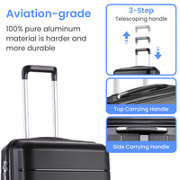 Luggage Sets 4 Piece 14 20 24 28 Pp Lightweight & Durable Expandable Suitcase Black Polypropylene