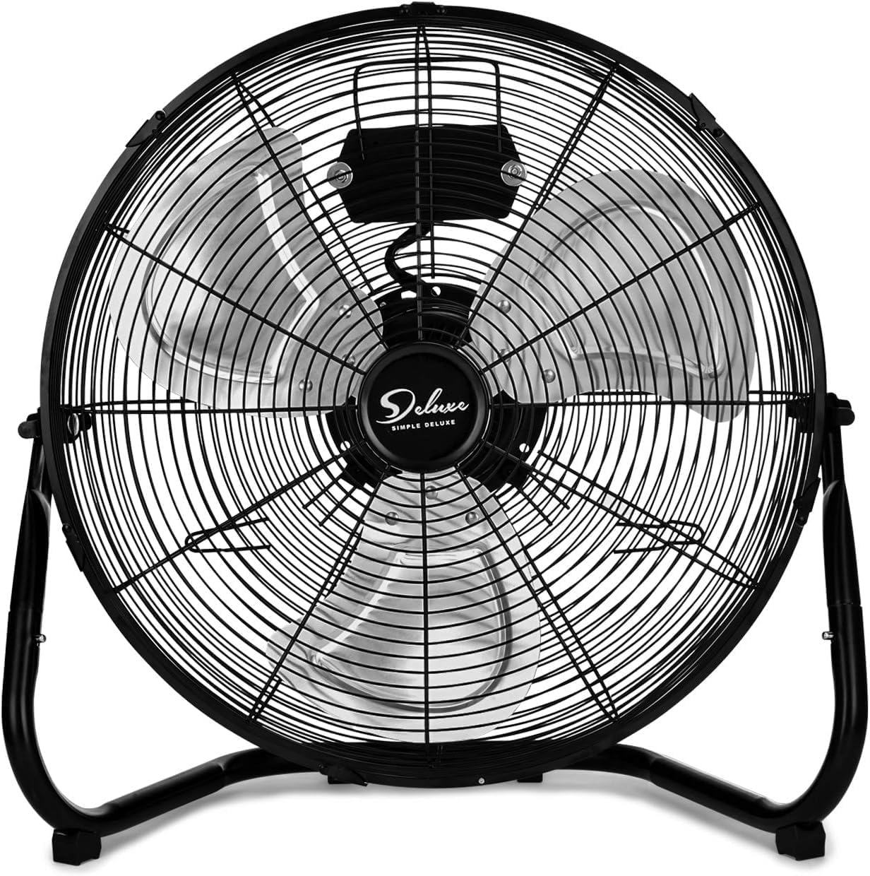 18 Inch 3 Speed High Velocity Heavy Duty Metal Industrial Floor Fans, Black Black Metal