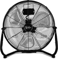 18 Inch 3 Speed High Velocity Heavy Duty Metal Industrial Floor Fans, Black Black Metal