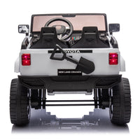 24V Two Seater Kids Ride On Car W Parents Remote Control, Licensed Toyota Lc250,220W Motors,With Shovel,Three Point Seat Belt,Slow Start,Speed Adjustment,Bluetooth,Music For Kids Aged 3 . White 100 149 Lbs Polypropylene