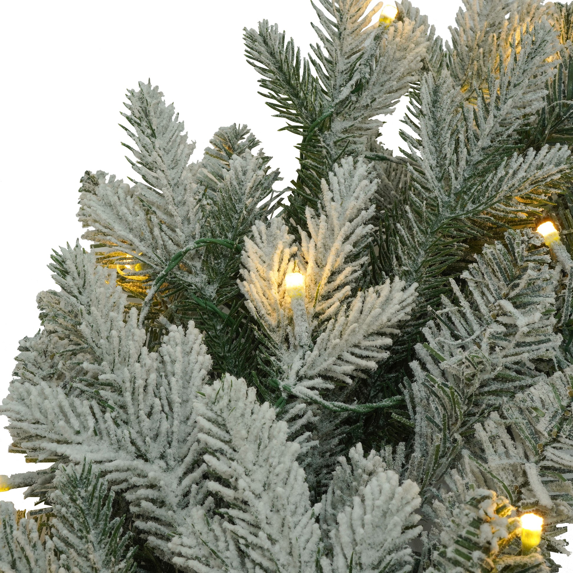 7Ft Lighted Artificial Christmas Tree With Wreath Set Of 2Christmas Tree Holiday Decoration, Creative Decorated Trees, Xmas Tree Christmas Decorations For Christmas Green Pvc
