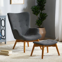 Contour Chair Set Dark Grey Fabric