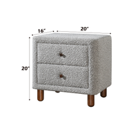 Cleo Nightstand, Gray Boucle Bd02473 Gray Boucle