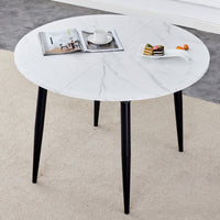 With A Clever Retractable Mechanism, The Mdf Table Top Is Made Of Black Metal Legs And Has A Smooth And Delicate Surface. The Unique Look Creates The Sleekof A Modern Home. White Mdf Metal