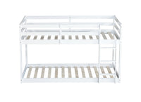 Solid Woodensolid Rubber Wooden Twin Over Twin Loft Bed With Ladder ,Upper And Bottom Bed Platforms Crafted With Strengthened Slats, White Twin White Rubber Wood