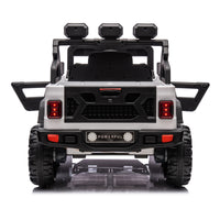 24V Ride On Large Pickup Truck Car For Kids,Ride On 4Wd Toys With Remote Control,Parents Can Assist In Driving,Bluetooth Music Version,Pickup Truck Design With Spacious Storage In The Rear. White Polypropylene