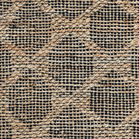 Ona 5 X 8 Handwoven Medium Area Rug, Black And Brown Diamond Lattice Design Black Brown Cotton