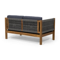 Laurel Outdoor 4 Seater Chat Set Seat & Coffee Table & Club Chair Teak Acacia Wood