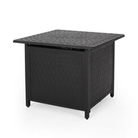 Aspen 32" Square Firepit 37,000 Btu Matt Black Aluminium