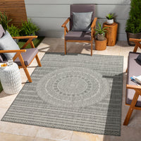 Sunshine Gc Har2018 Silver 2 Ft. 7 In. X 7 Ft. 3 In. Indoor Outdoor Area Rug Silver Polyester Polypropylene