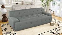 86.2'' Modern Minimalist Style Tufted Design Upholstered Sofa, 3 Seat Modular Lounge Sofa For Living Room, Bedroom, And Apartment Grey Polyester 3 Seat