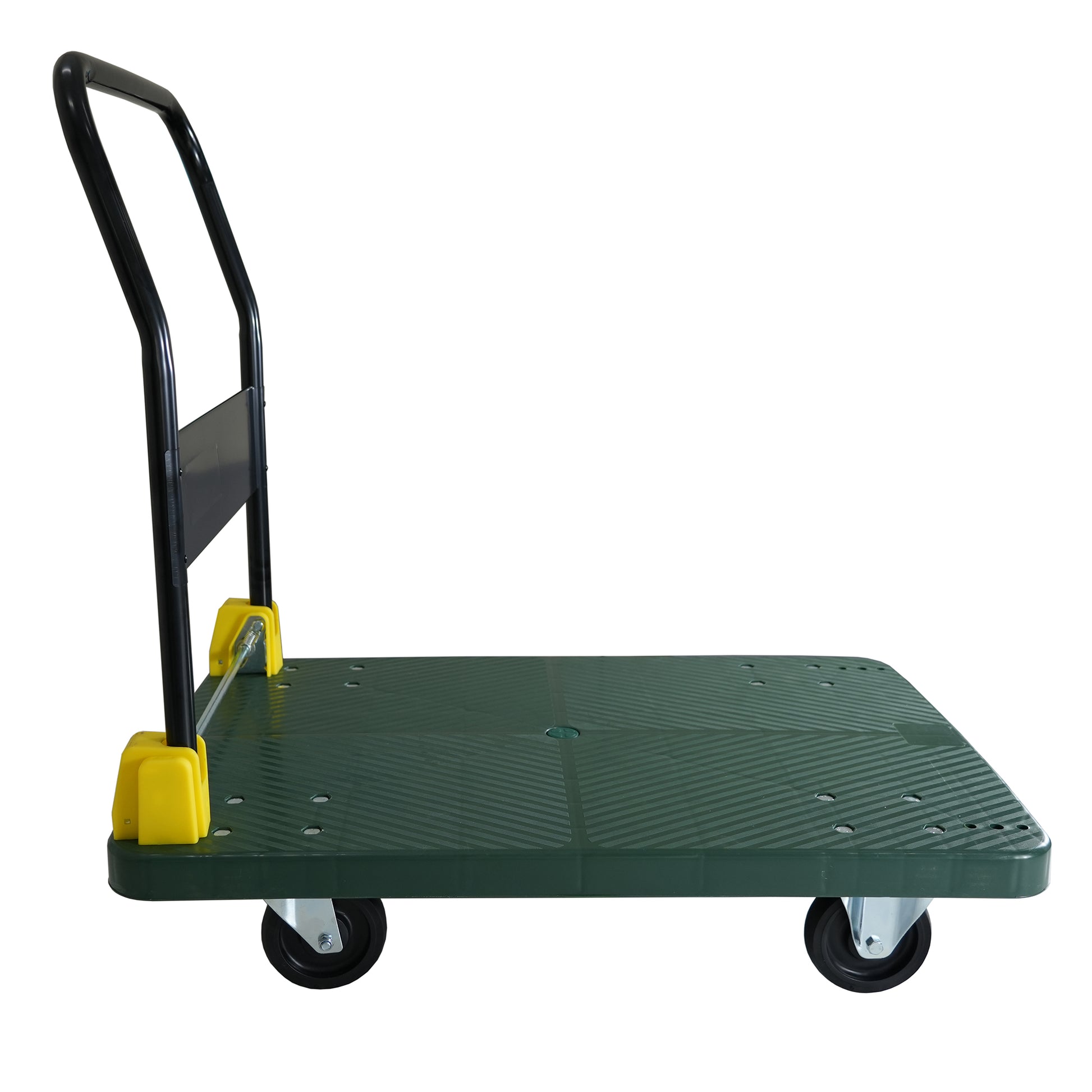 Foldable Platform Push Hand Truck Cart, 440 Lbs. Weight Capacity Green Metal