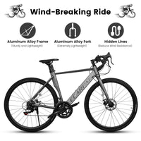 A28315 Gray Mountain Bikesuspension Fork, Steel Frame Disc Brake For Men Women Mens Bicycle Adlut Bik Cycling Grey Without Anti Slip Garden & Outdoor American Design Multifunctional Aluminium