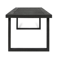 Outdoor 69" Acacia Wood Dining Table, Sandblast Dark Gray Finish Dark Grey Acacia Wood