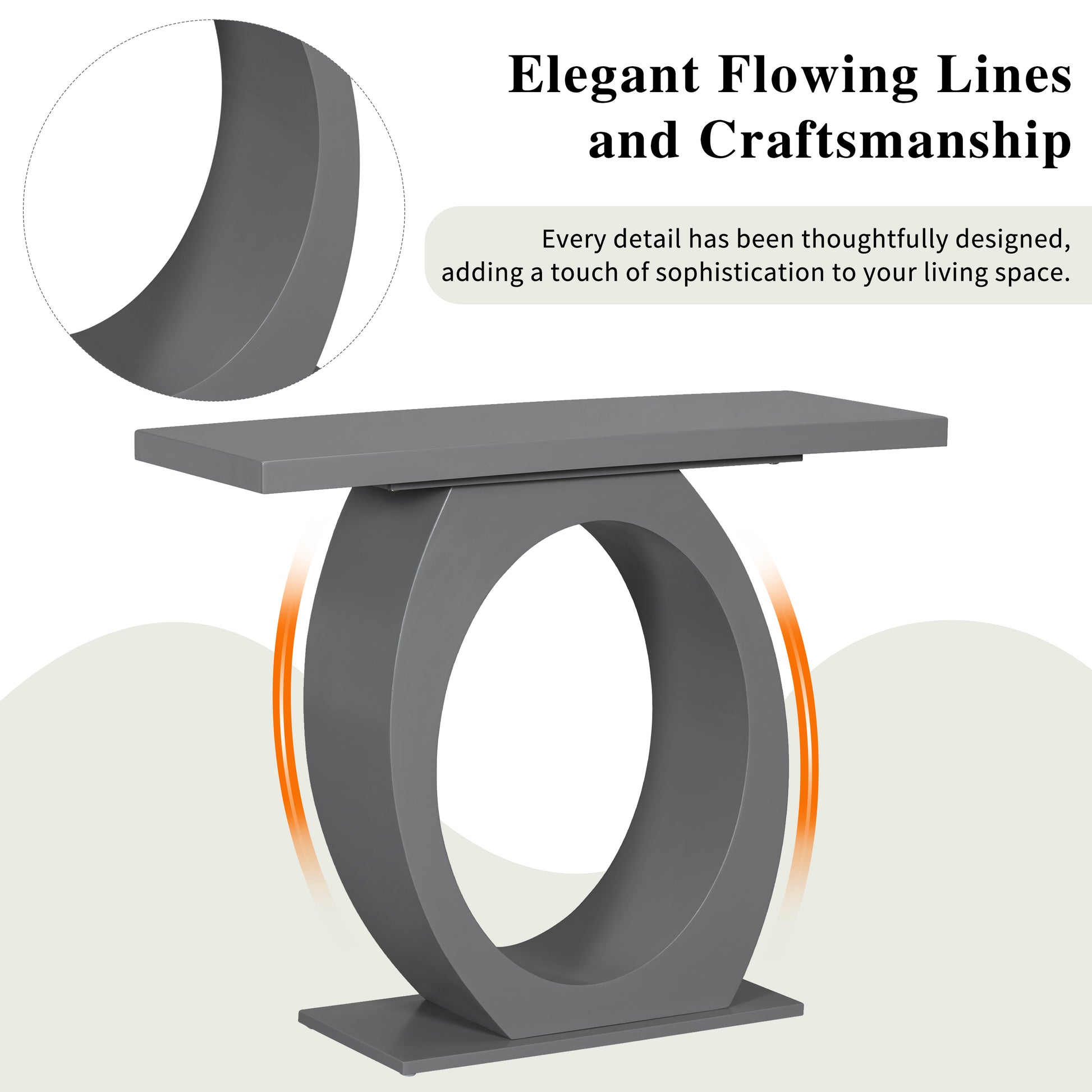 Mirod Stylish Modern Side Table With Egg Shaped Base,Enhanced Stability And Durability,Sleek Design For Home Decor,Perfect For Living Room Or Bedroom Grey Mdf Acacia