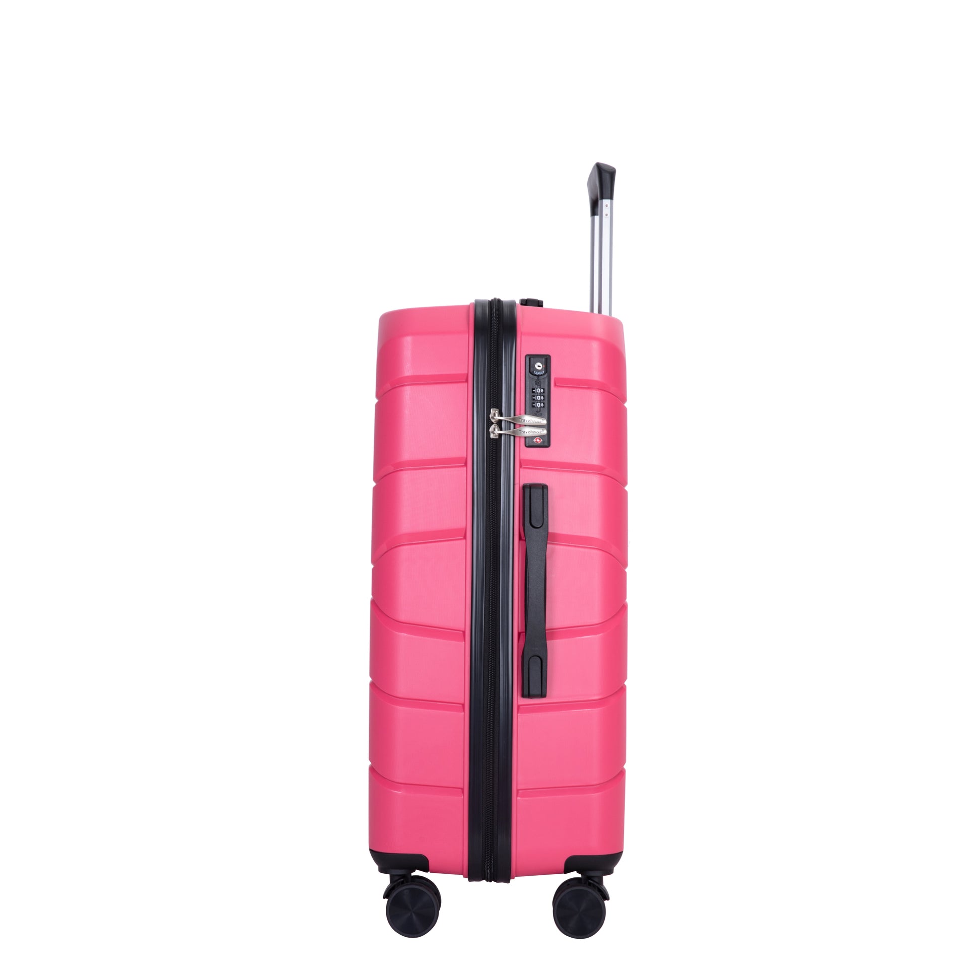 Hardshell Suitcase Spinner Wheels Pp Luggage Sets Lightweight Durable Suitcase With Tsa Lock,3 Piece Set 20 24 28 ,Rose Rose Polypropylene