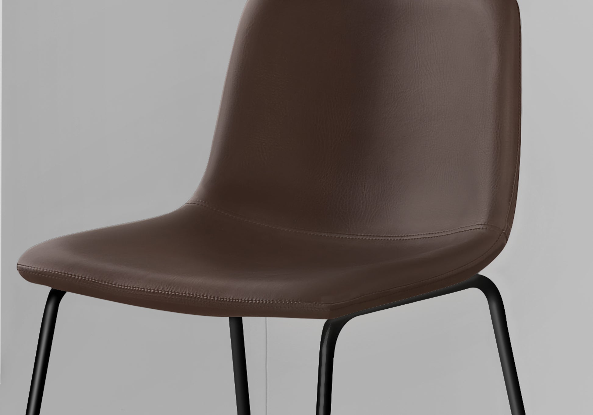 Office Chair, Bar Height, Standing, Computer Desk, Work, Brown Leather Look, Black Metal, Contemporary, Modern Brown Foam Polyurethane