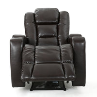 33" Wide Power Standard Recliner Chair With Arm Storage With Usb Brown Pu