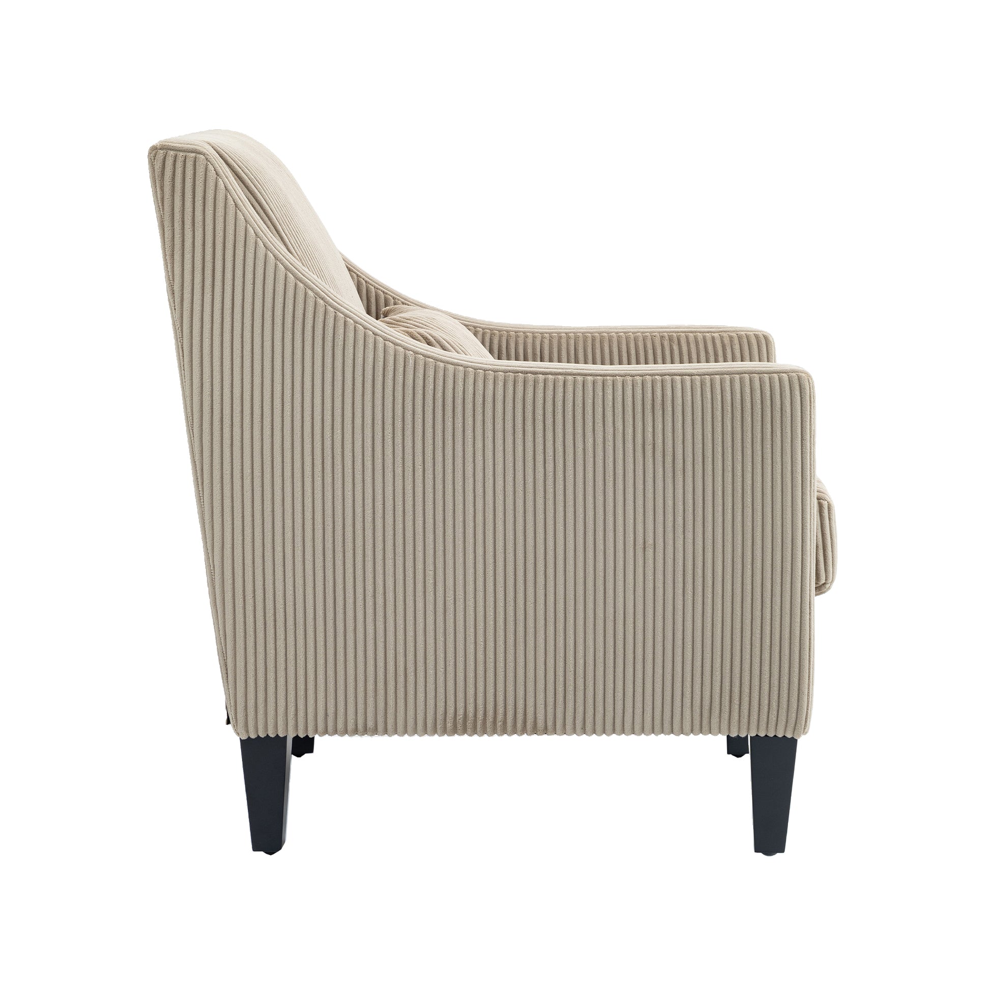 Coolmore Modern Accent Chair,Upholstered Armchair With Scooped Arms For Bedroom,Apartment,Studio,Office,Waiting Room Camel Corduroy Camel Primary Living Space Foam Corduroy