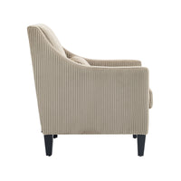 Coolmore Modern Accent Chair,Upholstered Armchair With Scooped Arms For Bedroom,Apartment,Studio,Office,Waiting Room Camel Corduroy Camel Primary Living Space Foam Corduroy