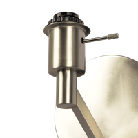 Nebula Brushed Nickel Base Wall Lamp With Rotary Switch White Fabric Shade Nickel,Silver,White Fabric,Metal