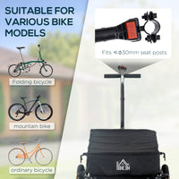 Aosom Bicycle Cargo Trailer With Removable Box And Waterproof Cover, Bike Wagon Trailer With Two 16In Wheels Black Steel