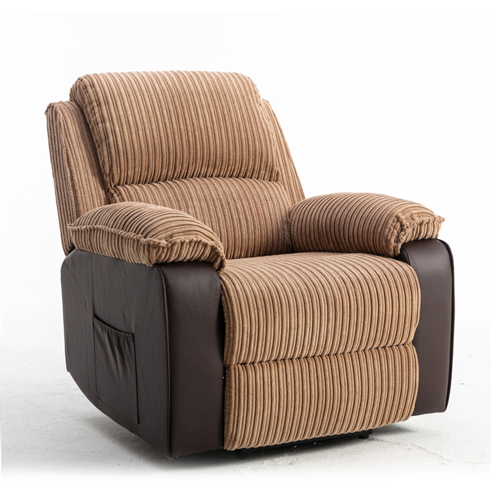 Brown Fabric Recliner Chair Cushion Brown Corduroy