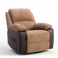 Brown Fabric Recliner Chair Cushion Brown Corduroy