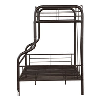 Sandy Black Twin Over Full Bunk Bed With Built In Ladder Black Metal