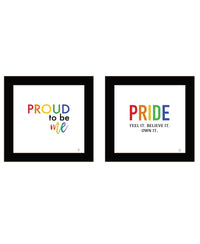 "Pride & Proud Of Yourself And Others " Framed Wall Art For Living Room, Wall Art Print For Home Decor, Bedroom Wall Art By Fearfully Made Creations Multicolor Wood Paper