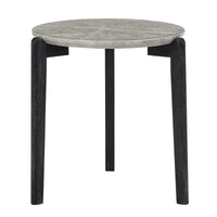 Living Room Coffee Table: Modern And Stylish 24 Inch Round Small Coffee Table, Imitation Marble Tabletop With Rubber Wood Solid Wood Legs, Wooden Coffee Table, Living Room, Office, Home Black Gray